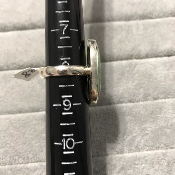 New Sterling Silver Large Oval Australian Variscite Ring Size 8 Gemstone Greens - Picture 6 of 16